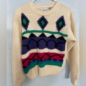 Women’s Vintage 80’s JJ. Fargo Cream Sweater